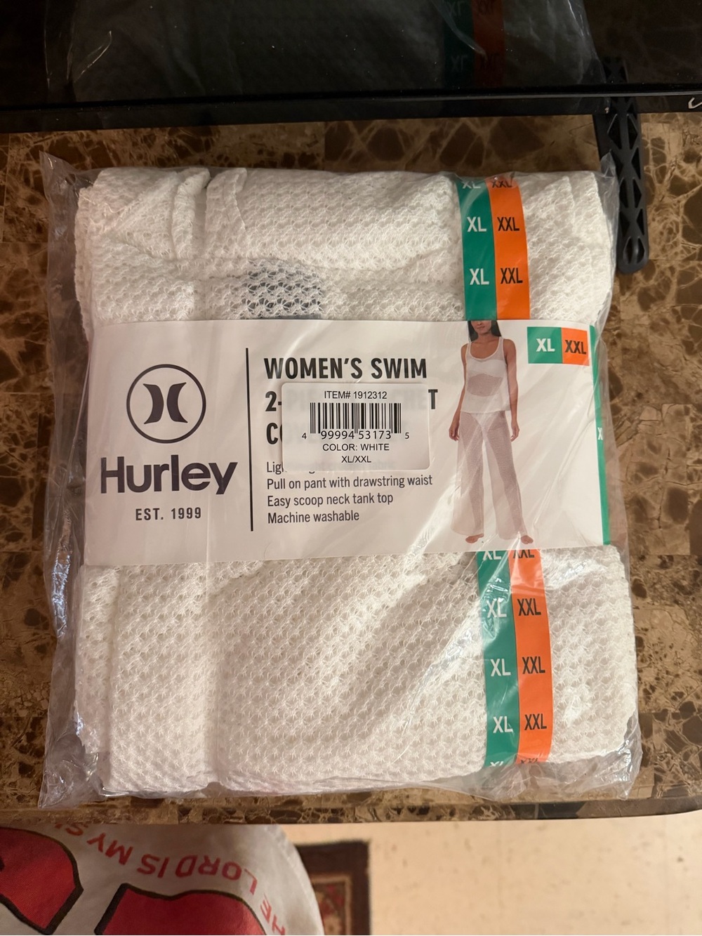 Hurley Women's White Mesh Swim Cover-Up Set